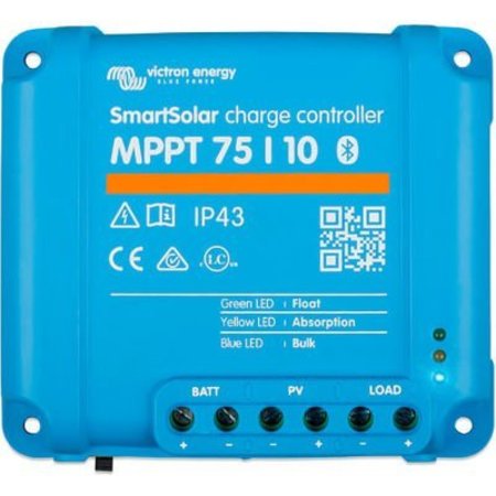 INVERTERS R US Victron Energy SmartSolar Charge Controller, MPPT 75/10 Retail Packaging, Blue, Aluminum SCC075010060R